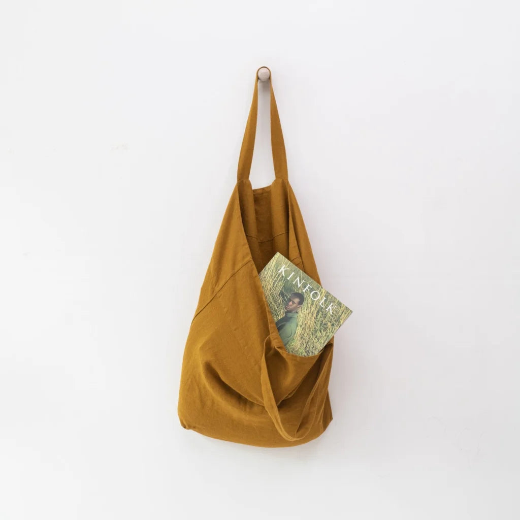 Leinen Tasche in Bronze Gelb von Linen Tales Größe 54 cm breit+ 60 cm lang