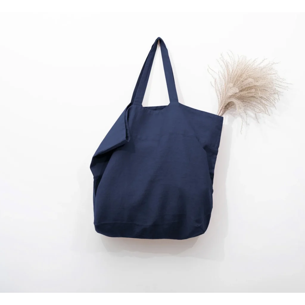 Leinen Tasche in Dunkelblau Blau von Linen Tales Größe 54 cm breit+ 60 cm lang