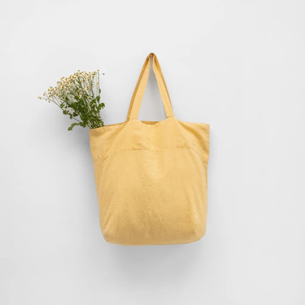 Leinen Tasche in Gelb von Linen Tales Größe 54 cm breit+ 60 cm lang