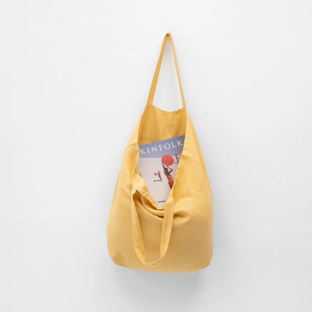 Leinen Tasche in Gelb von Linen Tales Größe 54 cm breit+ 60 cm lang