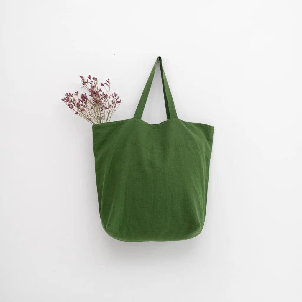 Leinen Tasche in Grün von Linen Tales Größe 54 cm breit+ 60 cm lang