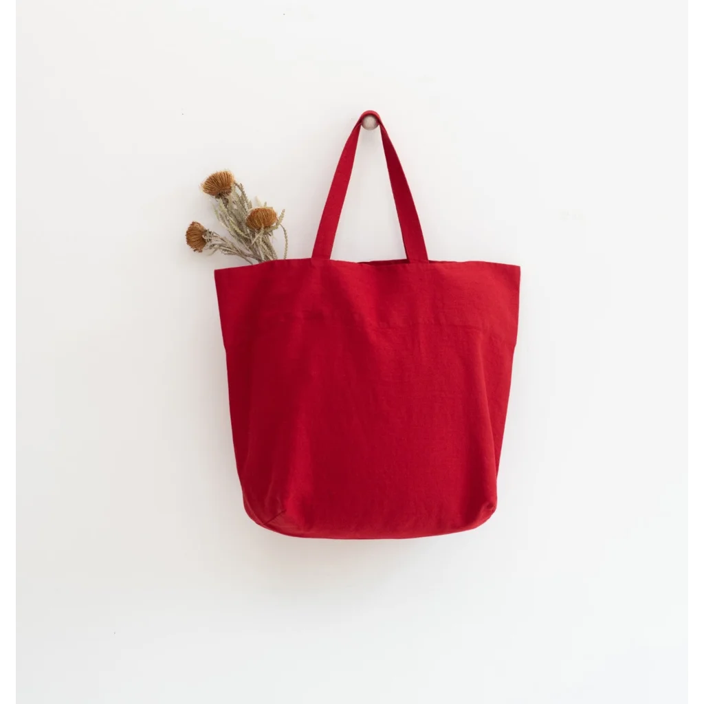 Leinen Tasche in Rot von Linen Tales Größe 54 cm breit+ 60 cm lang