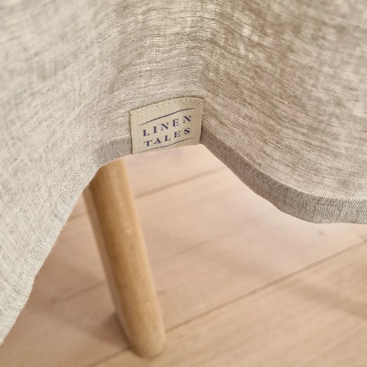 Leinen Tischdecke in Stein Grau von Linen Tales Größe 160x160 cm