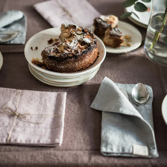 Leinen Tischdecke in Übergröße in Altrosa Rosa von Linen Tales Größe 140x300 cm