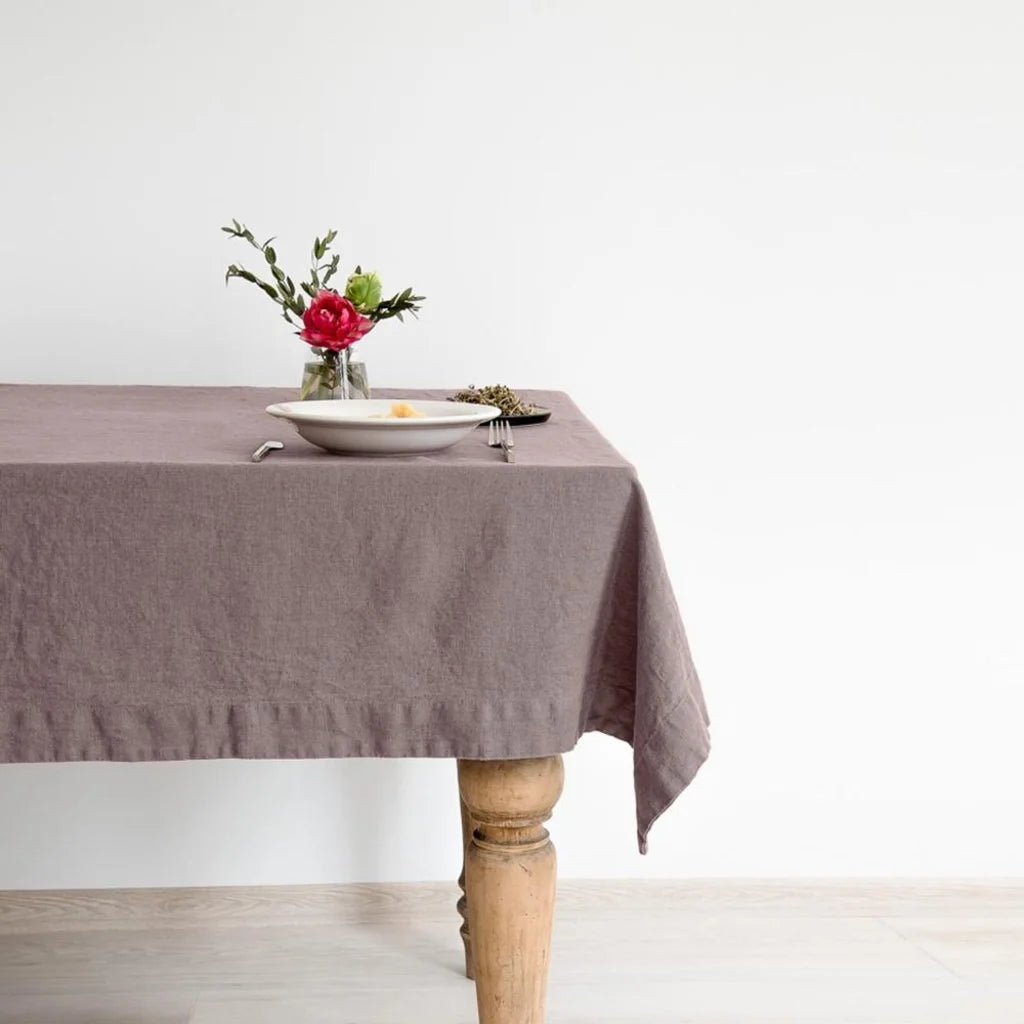 Leinen Tischdecke in Übergröße in Altrosa Rosa von Linen Tales Größe 140x350 cm