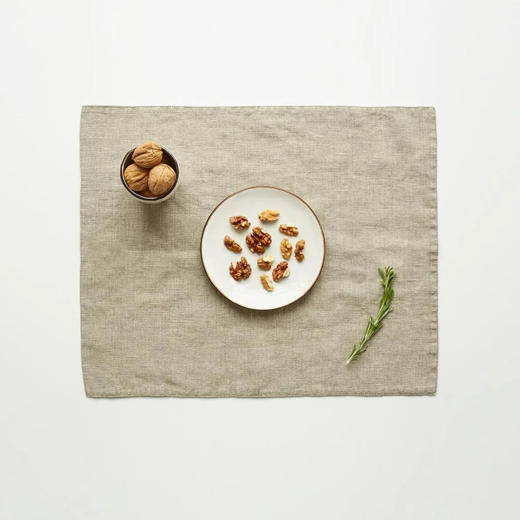 Leinen Tischset 2er-Pack in Beige von Linen Tales Größe 35x45 cm