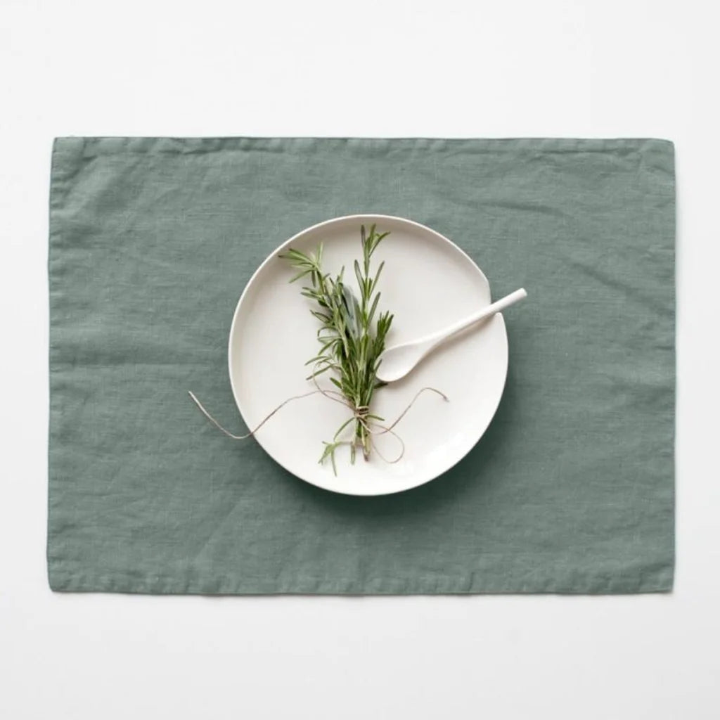 Leinen Tischset 2er-Pack in Mint Grün von Linen Tales Größe 35x45 cm