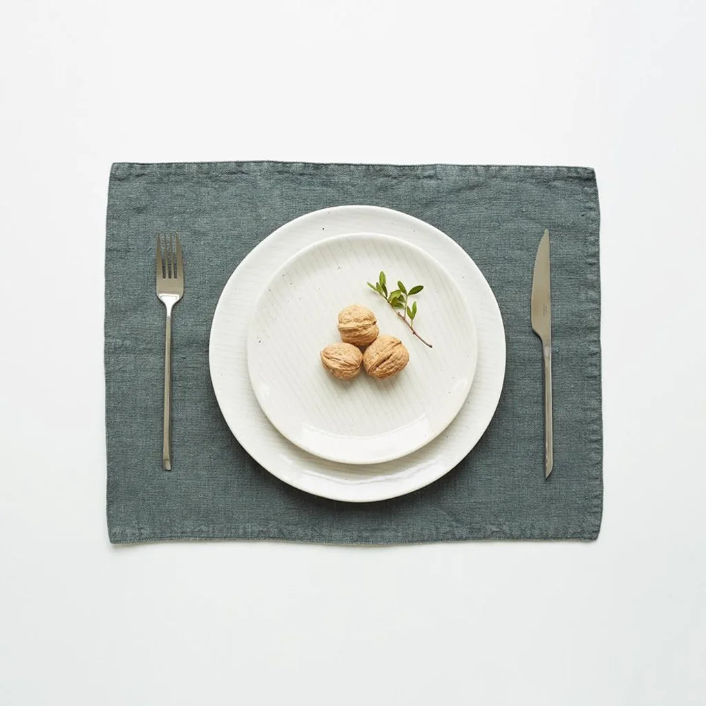 Leinen Tischset 2er-Pack in Waldgrün Grün von Linen Tales Größe 35x45 cm