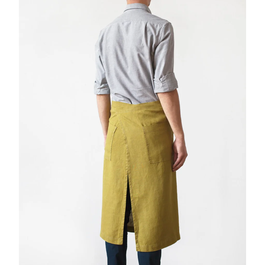 Leinen Vorbinder in Moosgrün Grün von Linen Tales Größe 105 cm breit+ 78 cm lang