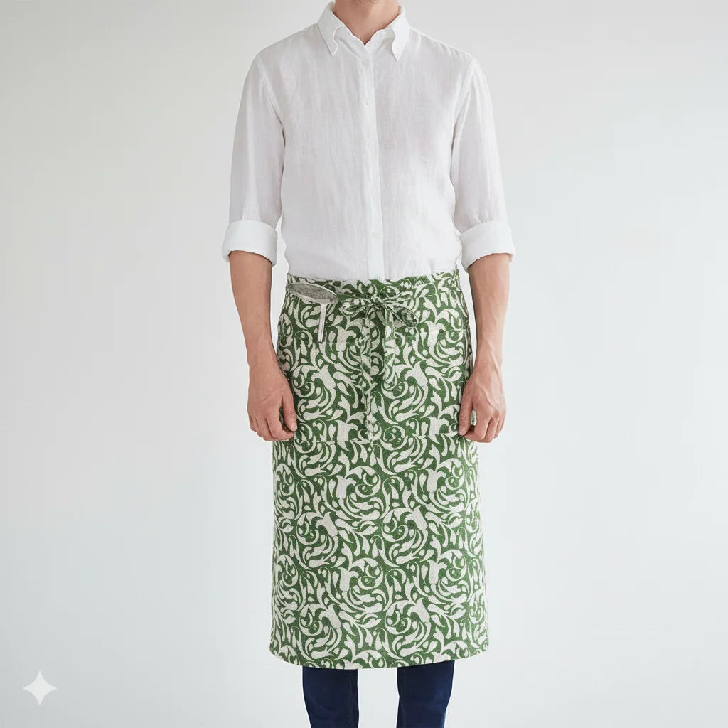 Leinen Vorbinder Streifen in Weiß+Anthrazit Weiß+Grau Muster Streifen von Linen Tales Größe 105 cm breit+ 78 cm lang