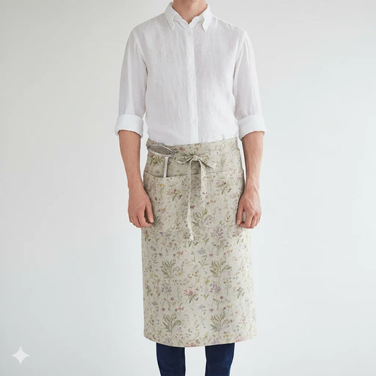 Leinen Vorbinder Streifen in Weiß+Anthrazit Weiß+Grau Muster Streifen von Linen Tales Größe 105 cm breit+ 78 cm lang