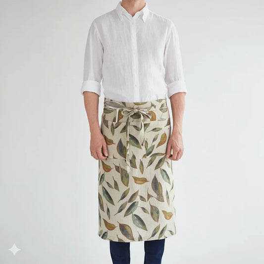 Leinen Vorbinder Streifen in Weiß+Anthrazit Weiß+Grau Muster Streifen von Linen Tales Größe 105 cm breit+ 78 cm lang