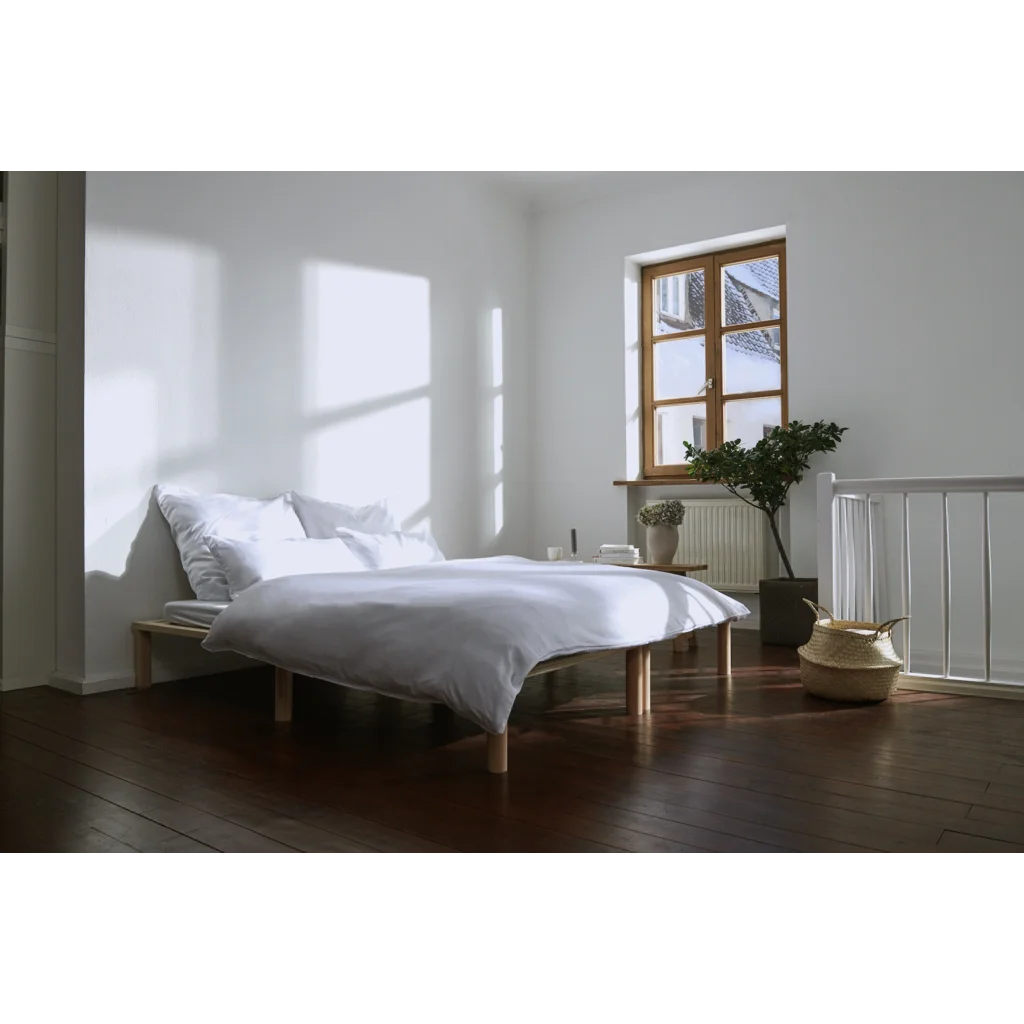 Mako-Satin Bettwäsche Bettbezug in Weiß von Cradle Studio Größe 155x220 cm