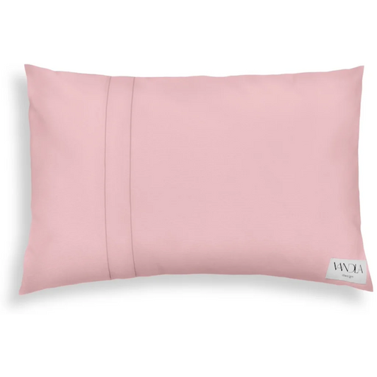 Modulare Kissenhülle rechteckig Farbkombinationen mit Zartrosa in Zartrosa+Zartrosa Rosa+Rosa von Vandla design Größe 40x60 cm