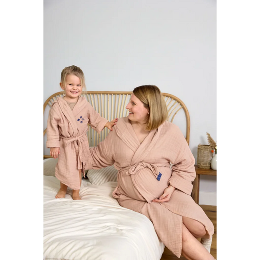 Musselin Baby-+Kinder-Bademantel in Rosa von Lässig Größe 2-3 Jahre