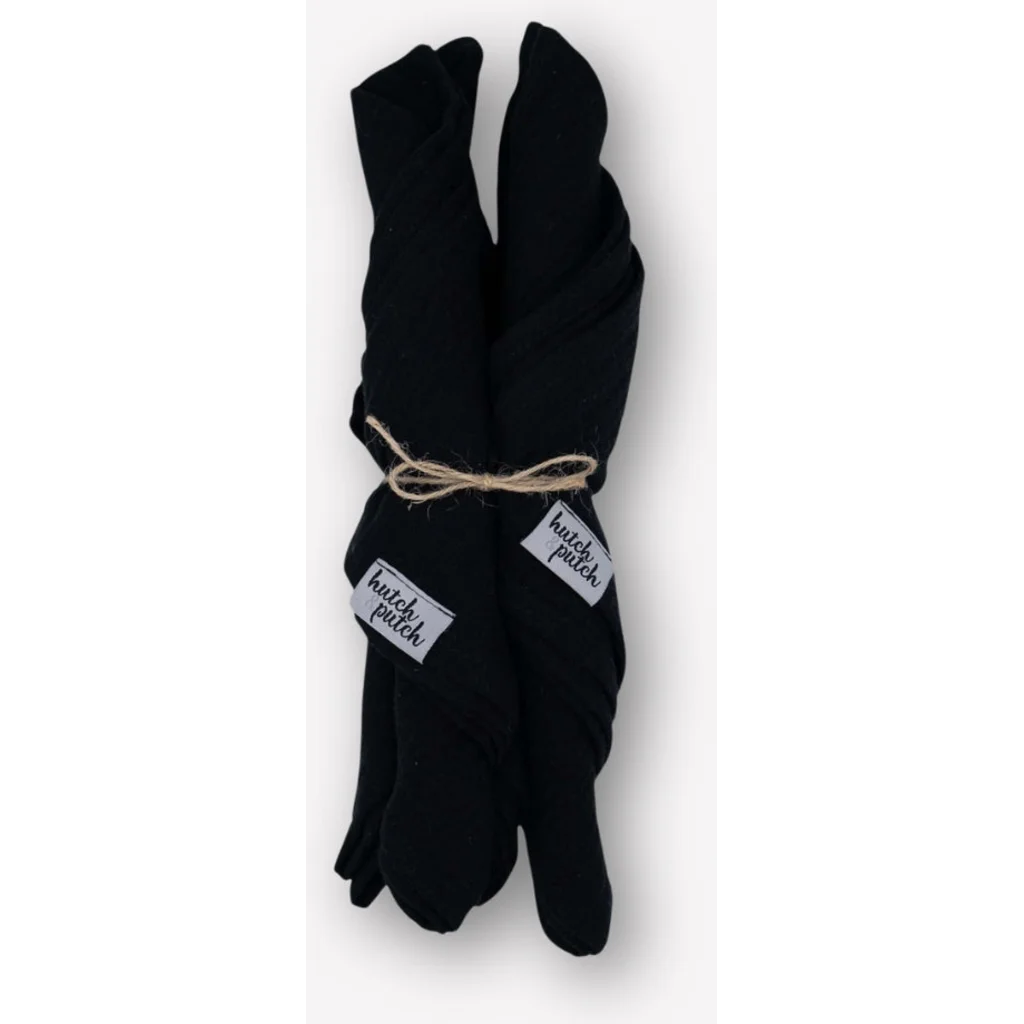 Musselin Stoffserviette 4er-Pack in Schwarz von hutch&putch Größe 42x42 cm
