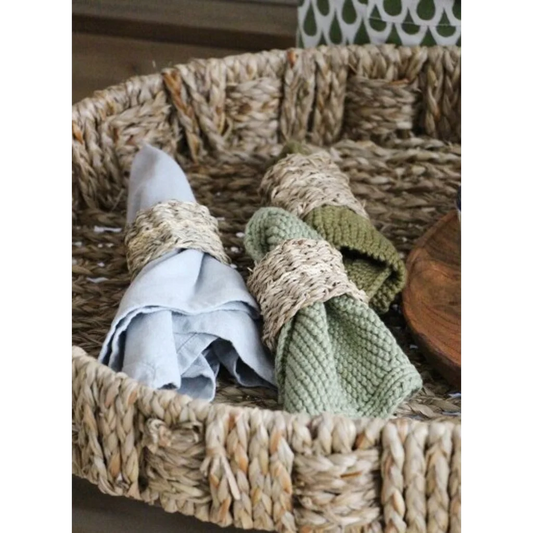 Serviettenring 4er-Pack in Naturbelassen Muster Zweifarbig von GLOBO Größe Ø 5 cm; Höhe: 5 cm