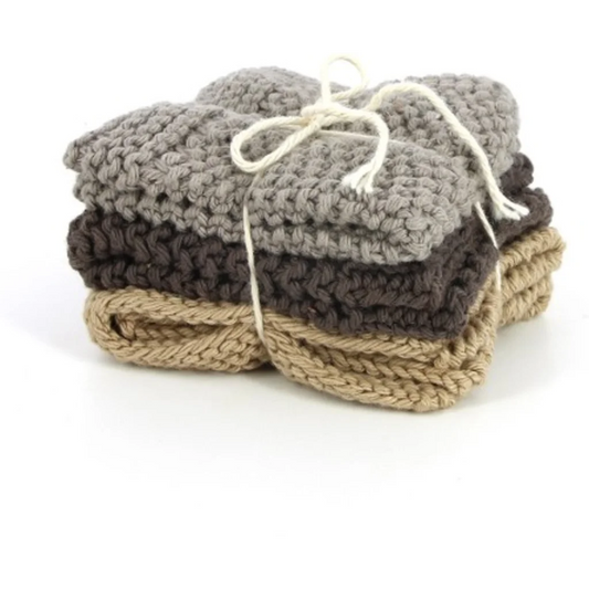 Spüllappen 3er-Set in Hellbraun+Dunkelbraun+Beige Braun+Braun+Beige von GLOBO Größe 20x20 cm