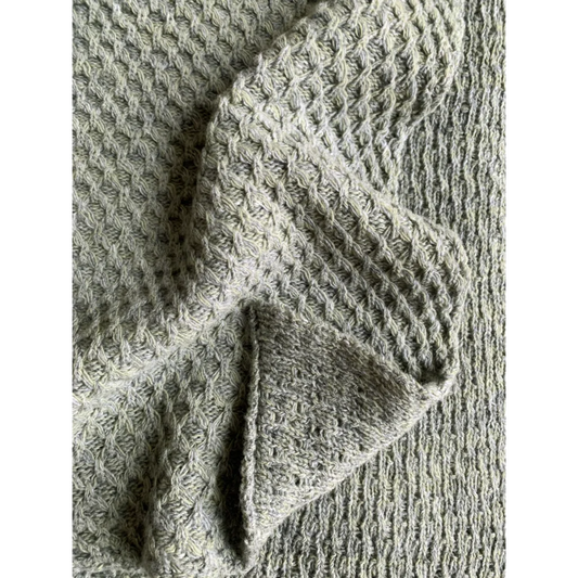 Strick Decke mit Waben-Struktur in Khaki Grün von Eagle Products Größe 150x210 cm