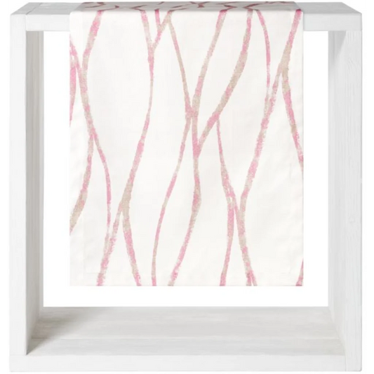 Tischdecke mit graphischem Muster in Weiß+Rosa Muster Graphisch von Proflax Größe 85x85 cm