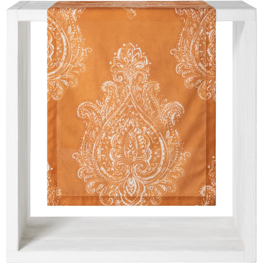 Tischdecke Ornament in Terra Orange Muster Ornament von Proflax Größe 150x250 cm