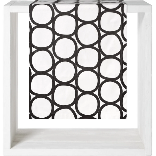 Tischläufer Kreise in Weiß+Schwarz Muster Kreise von Proflax Größe 50x140 cm