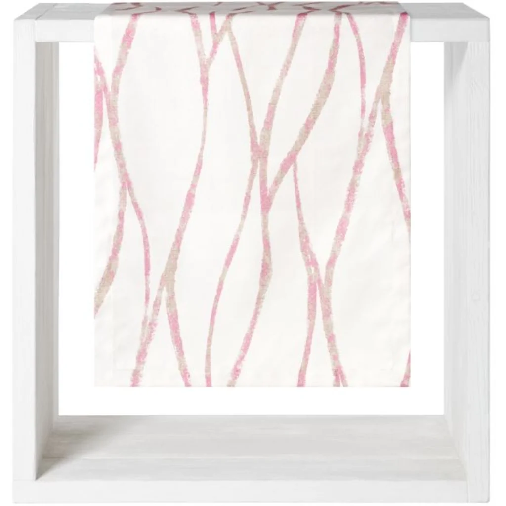 Tischläufer mit graphischem Muster in Weiß+Rosa Muster Graphisch von Proflax Größe 50x160 cm
