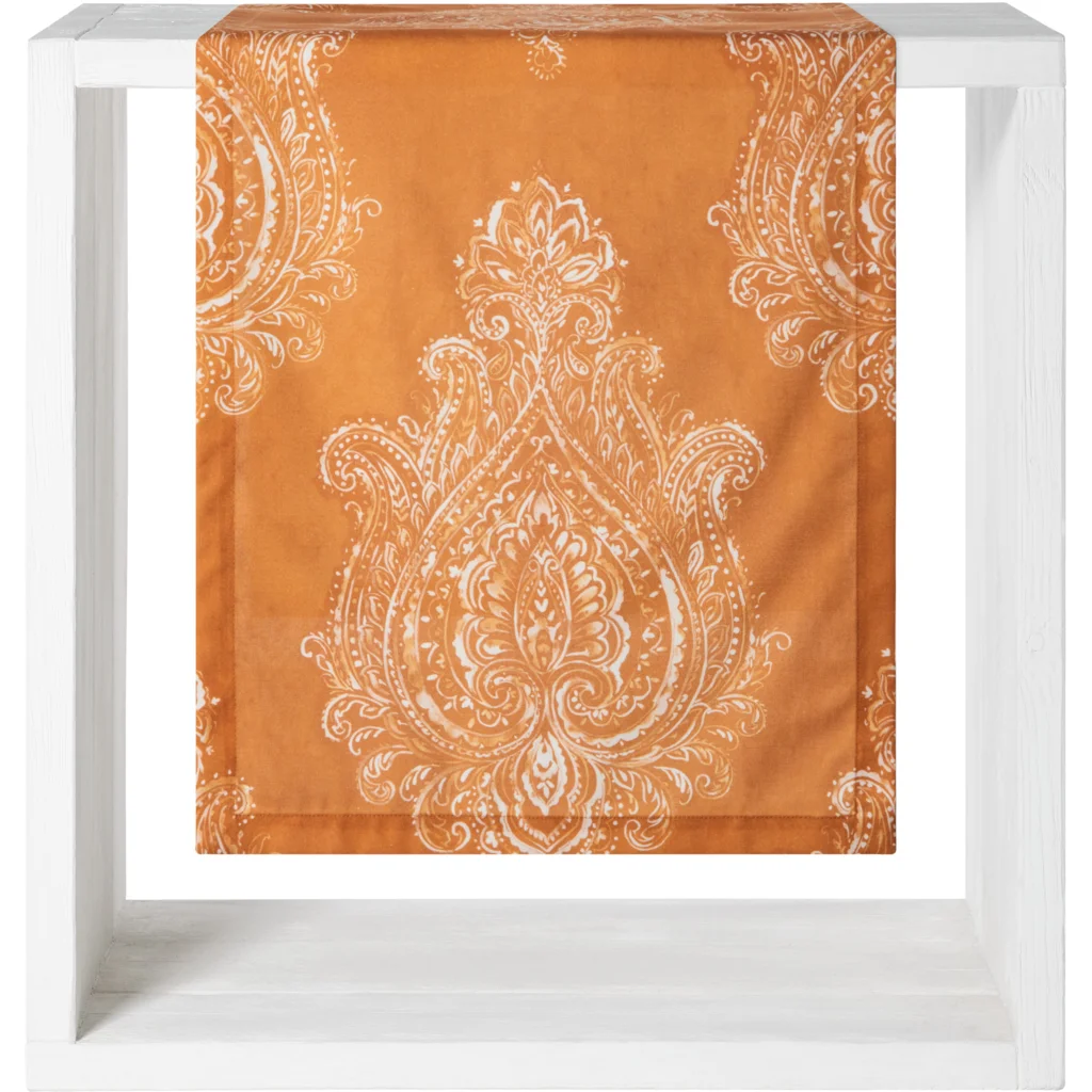 Tischläufer Ornament in Terra Orange Muster Ornament von Proflax Größe 50x170 cm