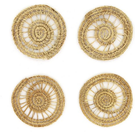 Untersetzer rund SONNE 4er-Pack in Naturbelassen von GLOBO Größe Ø 10 cm