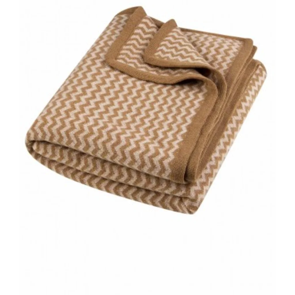 Alpaka Baby-Decke PURA NATURA in Kamel+Beige Braun+Beige Muster Traditionelles Muster von APU KUNTUR Größe 80x120 cm