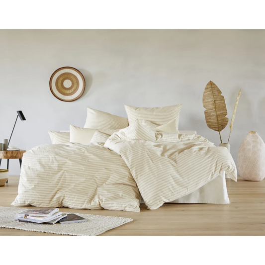 Bio Bettwäsche Pur Streifen Kissenbezug in Braun Muster Pur Streifen von Cotonea Größe 40x40 cm