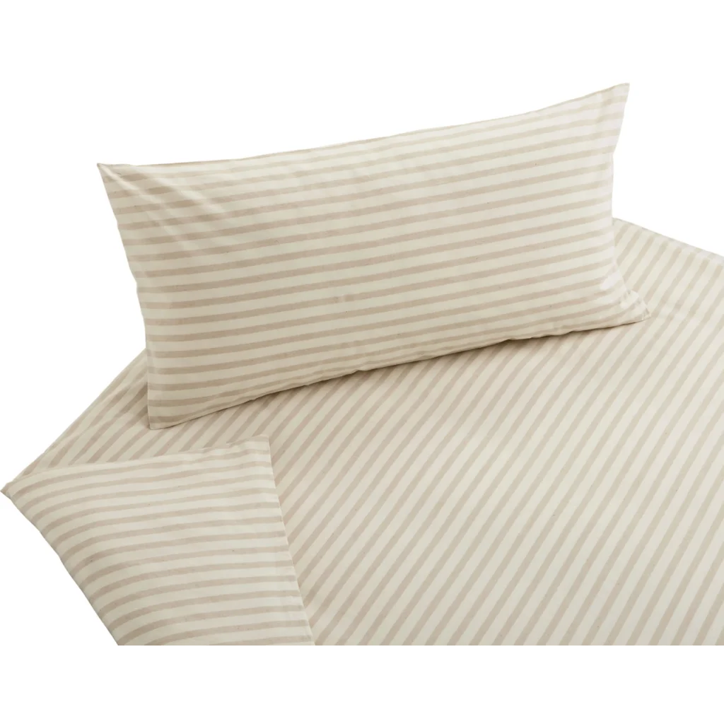 Bio Bettwäsche Pur Streifen Kissenbezug in Creme Muster Pur Streifen von Cotonea Größe 80x80 cm
