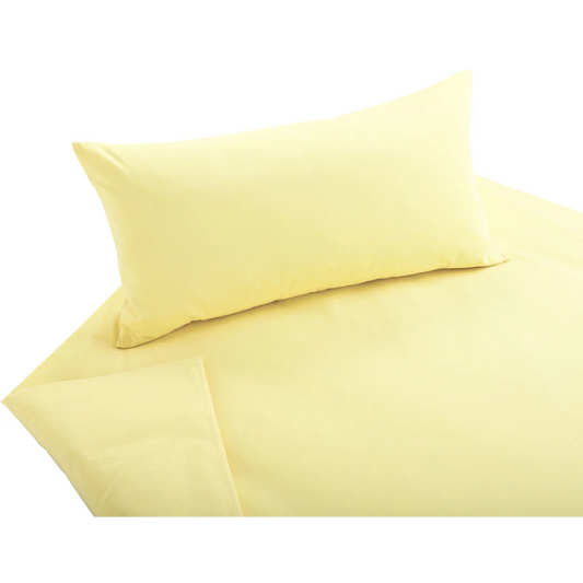 Bio Chambray Bettwäsche Pastell Kissenbezug in Hellgelb Gelb von Cotonea Größe 80x80 cm