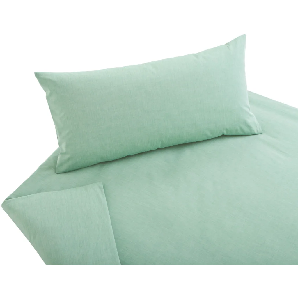 Bio Chambray Bettwäsche Pastell Kissenbezug in Hellgrün Grün von Cotonea Größe 80x80 cm