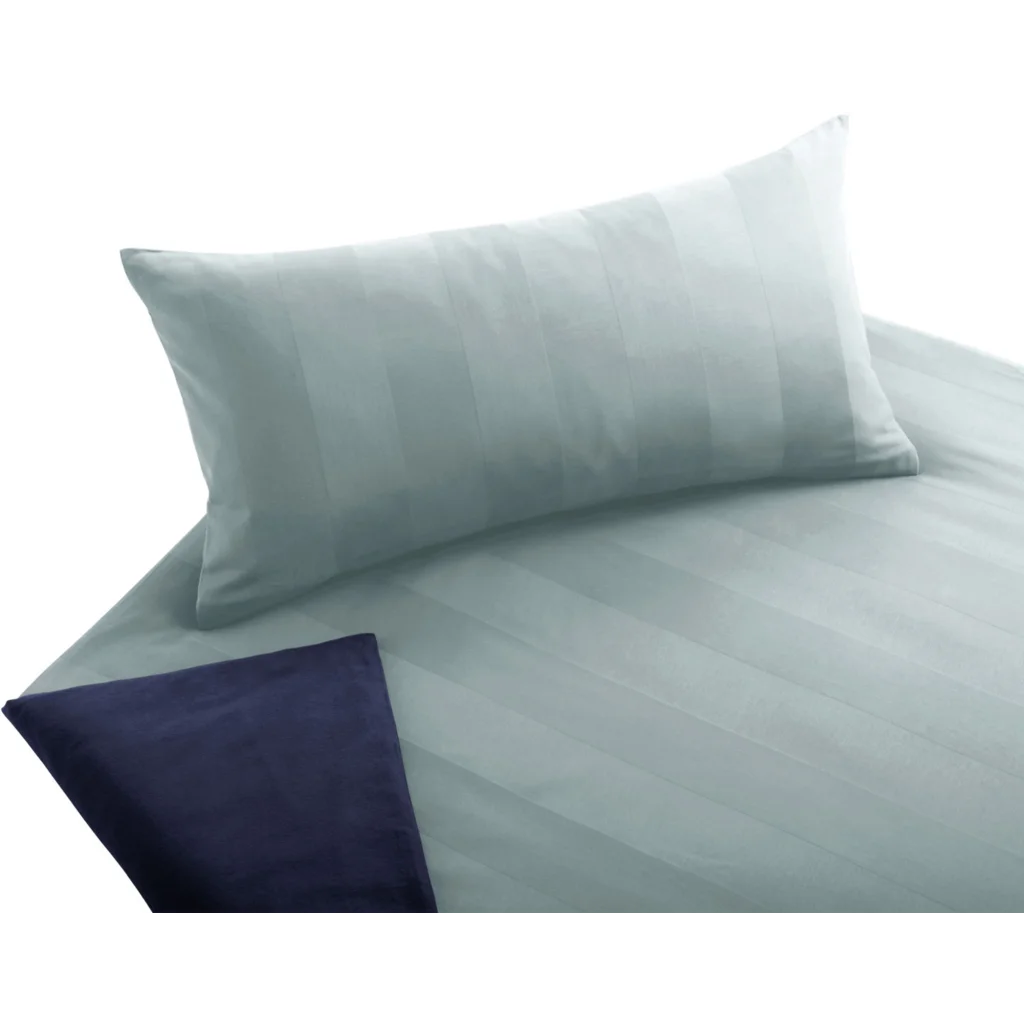 Bio Edel-Biber+Satin Wendebettwäsche Tandem Kissenbezug in Atlantik+Azurblau Blau von Cotonea Größe 80x80 cm