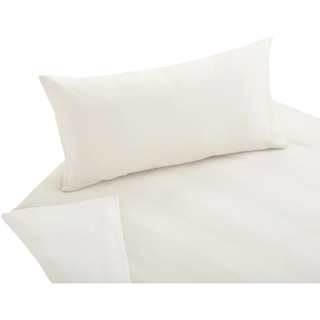 Bio Edel-Biber+Satin Wendebettwäsche Tandem Kissenbezug in Creme+Creme Creme von Cotonea Größe 40x80 cm