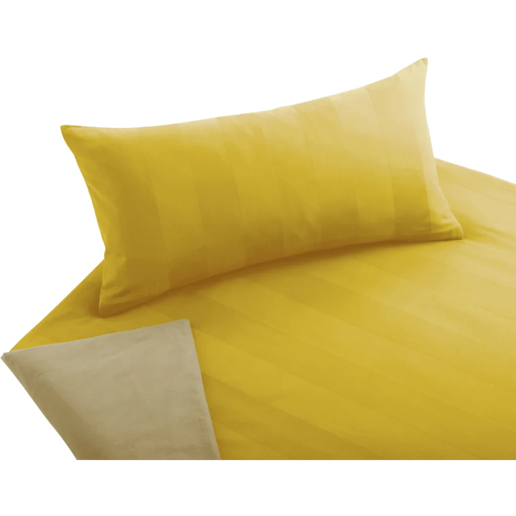 Bio Edel-Biber+Satin Wendebettwäsche Tandem Kissenbezug in Honig+Caramel Gelb+Braun von Cotonea Größe 80x80 cm