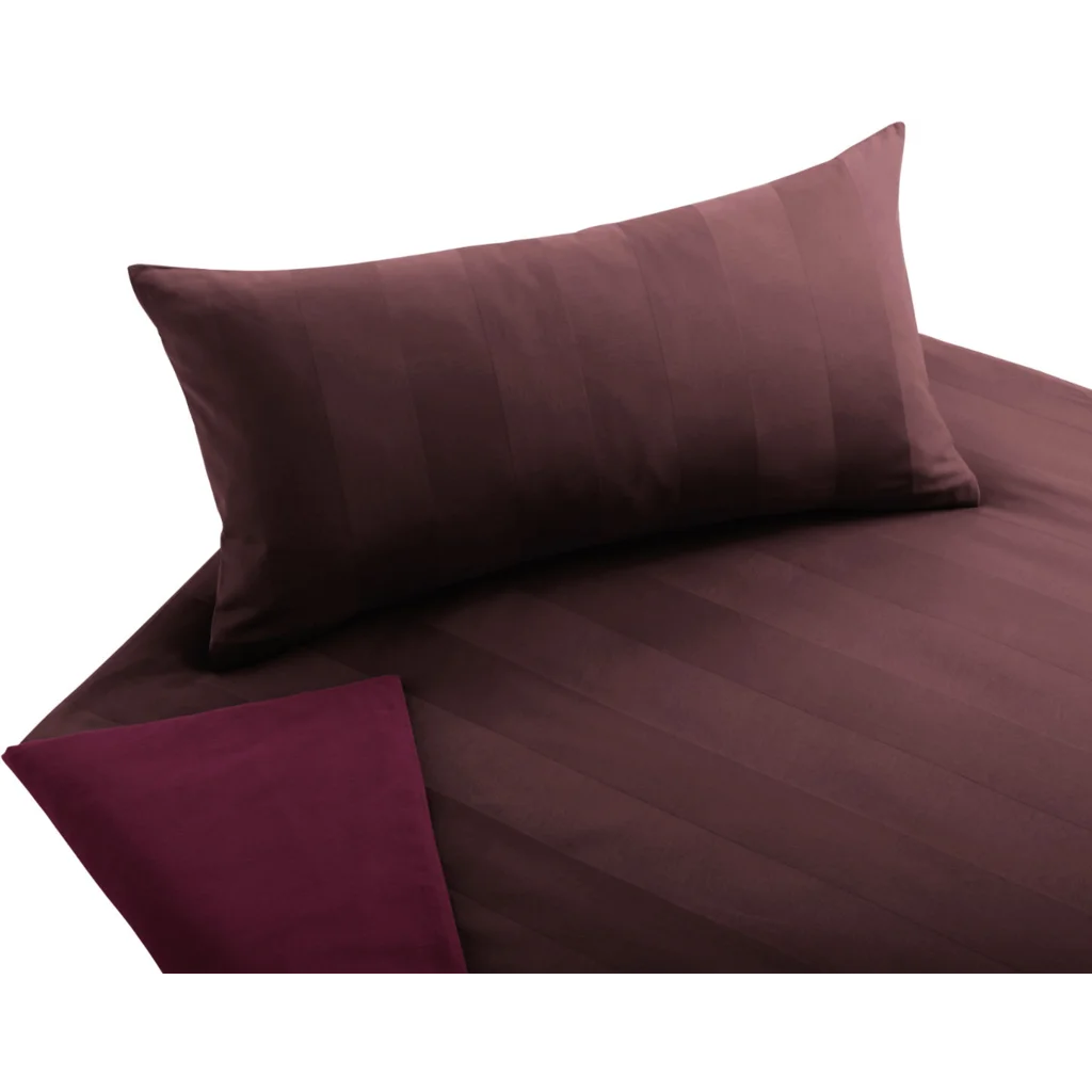 Bio Edel-Biber+Satin Wendebettwäsche Tandem Kissenbezug in Teak+Himbeere Braun+Beere von Cotonea Größe 40x80 cm