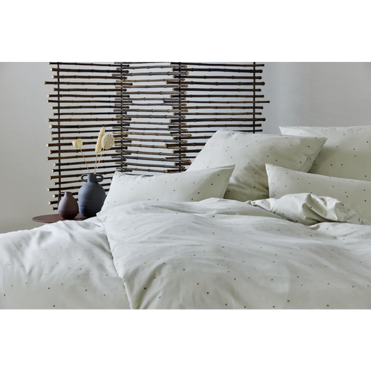 Bio Edel-Linon Bettwäsche Dancing Dots Kissenbezug in Leinen Beige Muster Dancing Dots von Cotonea Größe 40x40 cm