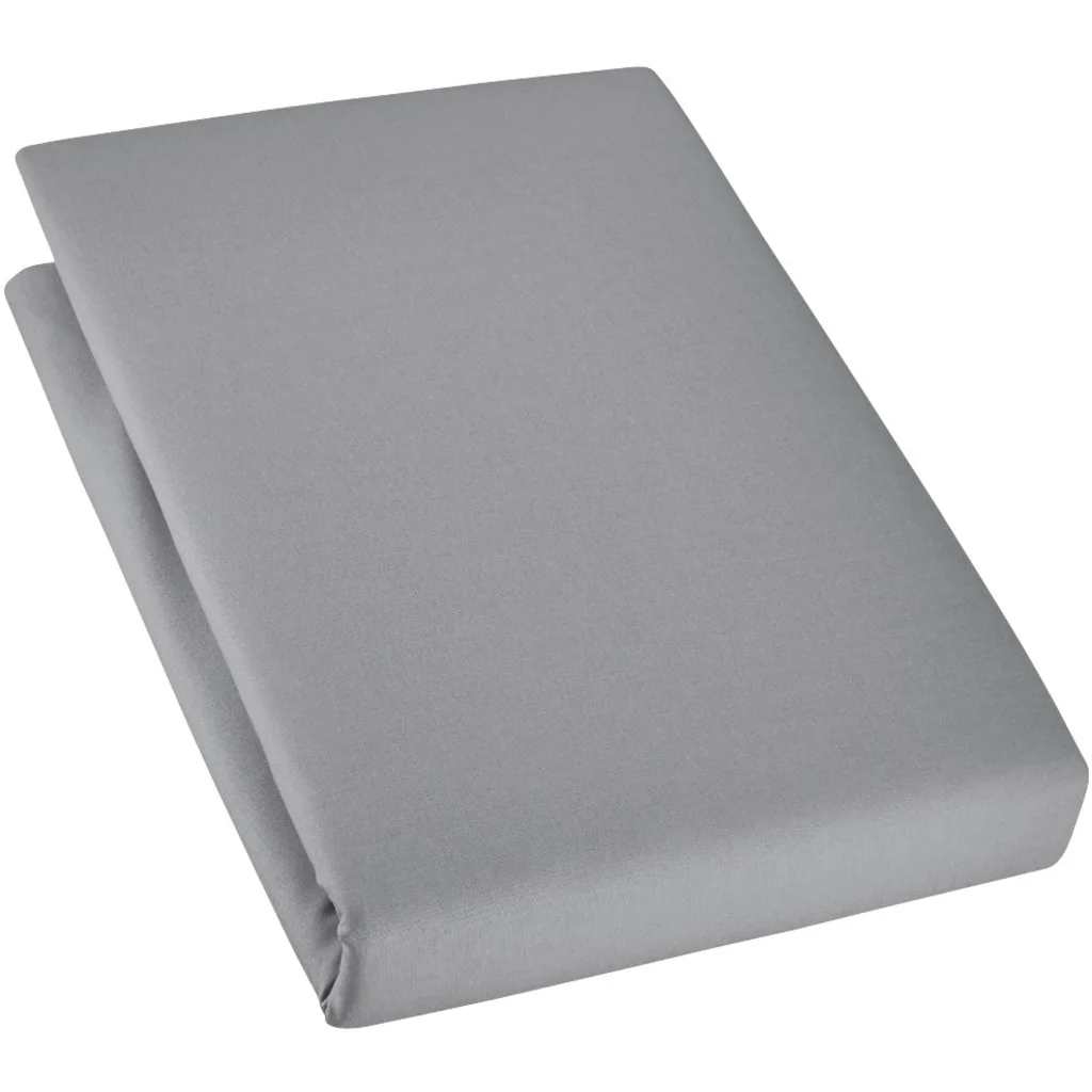Bio Edel-Linon Spannbettlaken für Matratzen in Standardgröße - Doppelbett in Platin Grau von Cotonea Größe 200x200 cm