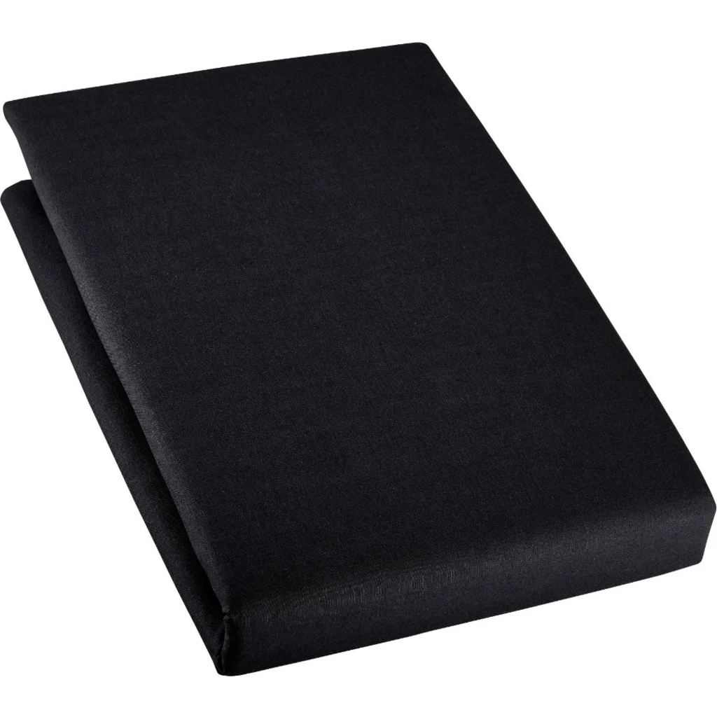 Bio Edel-Linon Spannbettlaken für Matratzen in Standardgröße - Doppelbett in Schwarz von Cotonea Größe 180x200 cm