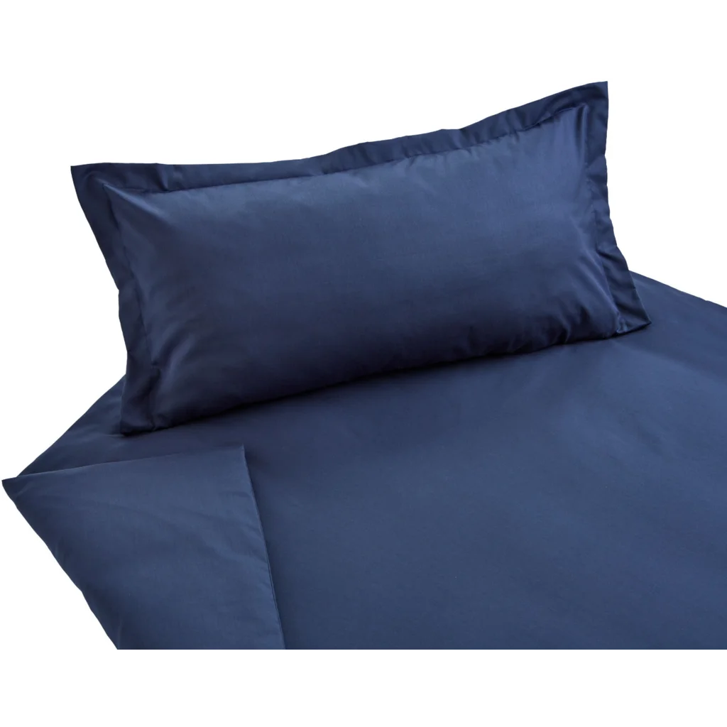 Bio Feinsatin Bettwäsche mit Stehsaum Premium Kissenbezug in Azurblau Blau von Cotonea Größe 80x80 cm