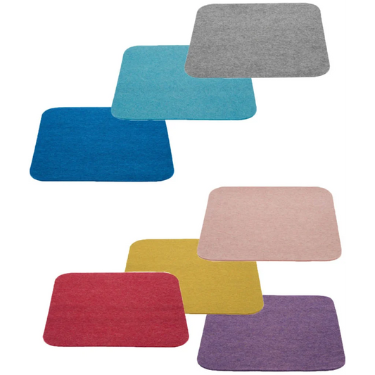 Bio Filz Untersetzer 6er-Pack quadratisch in Türkis+Blau+Rosé+Lila etc. Blau+Blau+Rosa+Lila etc. von disana Größe 12x12 cm
