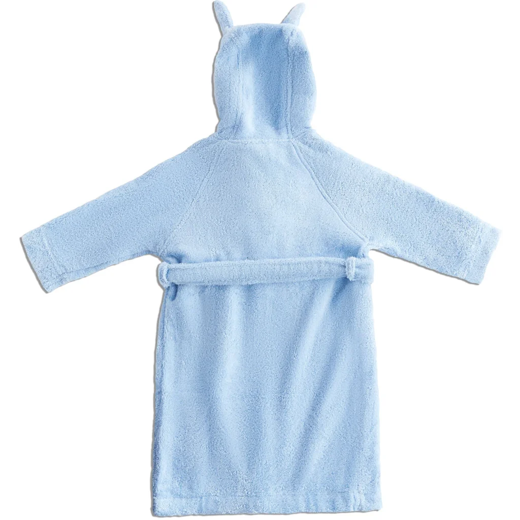 Bio Frottier Baby-+Kinder-Bademantel in Hellblau Blau von Leela Cotton Größe 74+80