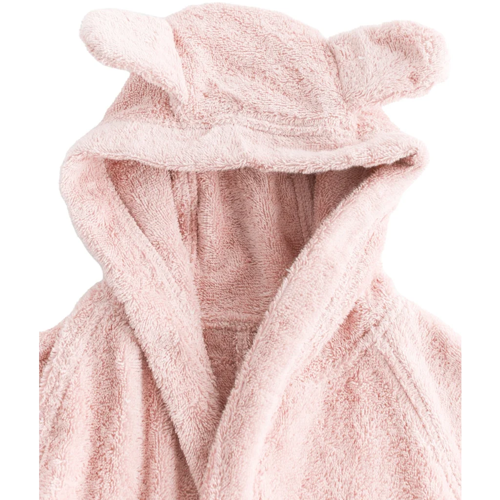 Bio Frottier Baby-+Kinder-Bademantel in Rosa von Leela Cotton Größe 74+80