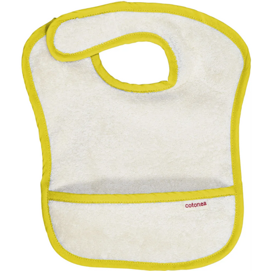 Bio Frottier Baby-Lätzchen in Creme+Gelb Creme von Cotonea Größe 35x25 cm