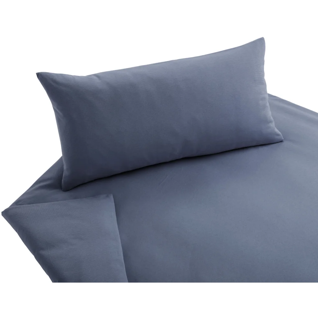 Bio Jersey Bettwäsche Kissenbezug in Steinblau Blau von Cotonea Größe 80x80 cm