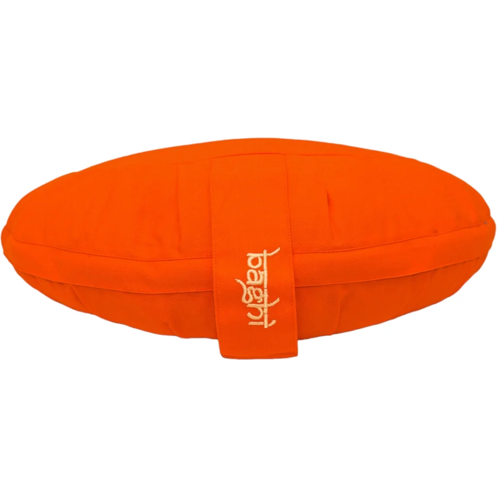 Bio Meditationskissen+Yogakissen Halbmond in Orange von BAGHI Größe 43x23 cm Höhe 18 cm
