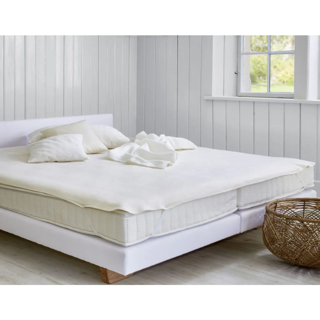 Bio Molton Matratzenschoner in Creme von Cotonea Größe 90x190 cm