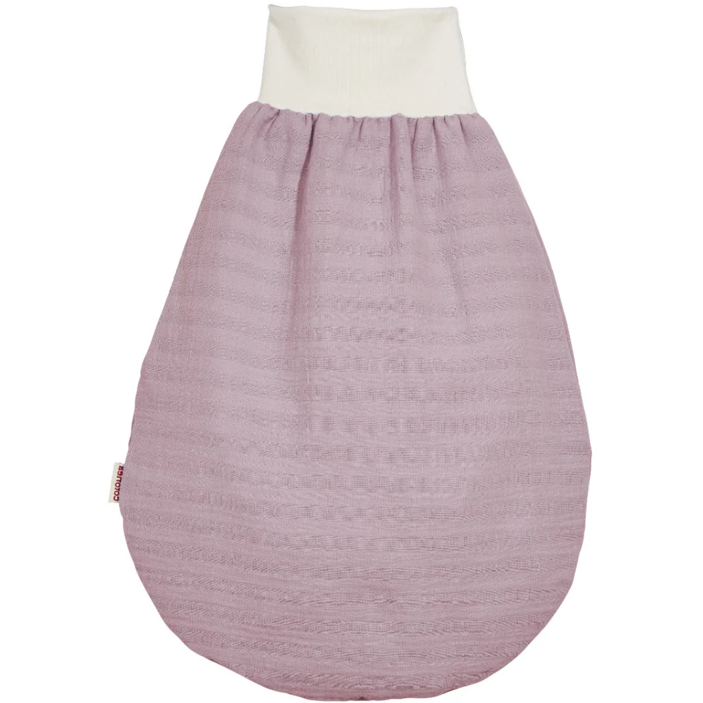 Bio Musselin Baby-Strampelsack mit Jerseyfutter in Altrosa von Cotonea Größe 35x50 cm